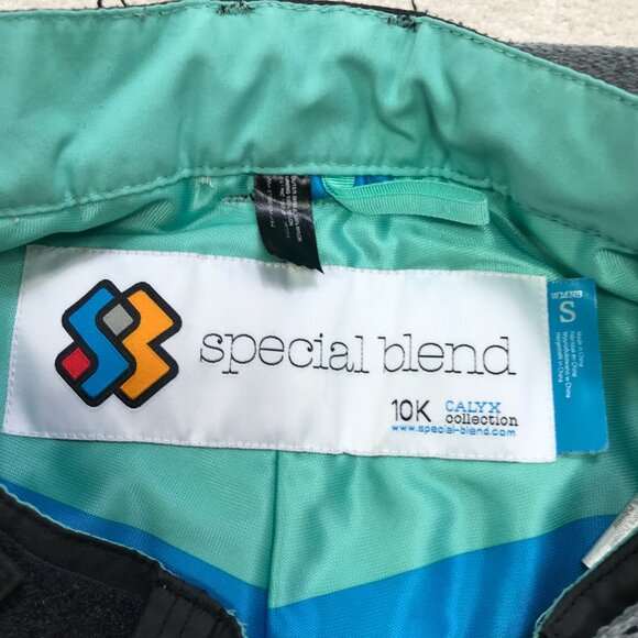 Special Blend Snowboard Pants Womens Small Gray Teal Ski Snow Winter ARCADE Belt - Picture 8 of 15